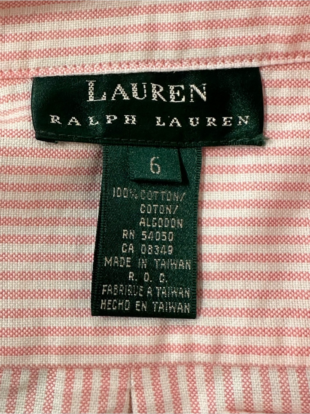 Ralph Lauren Women Pink & White Striped Button-Down Shirt - Picture 4 of 5